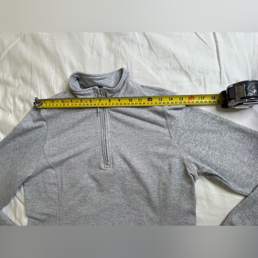 Kyodan Outdoor Gray Herringbone Quarter Zip Pullover Women’s Hiking Top Large - Picture 10 of 11
